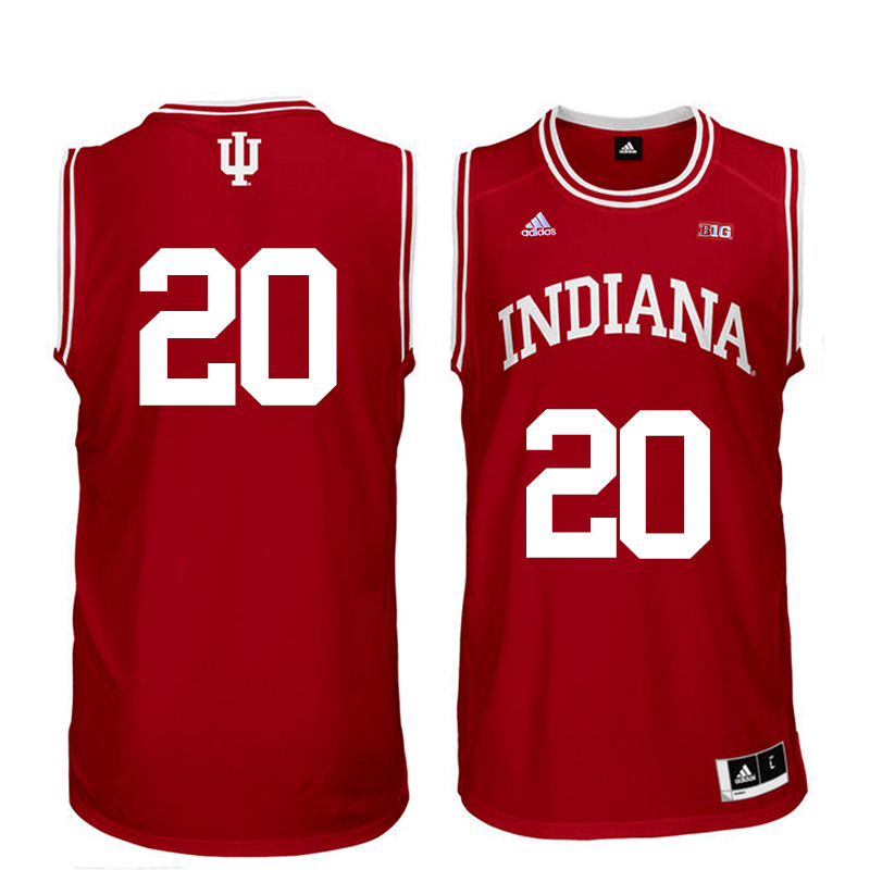 Men Indiana Hoosiers #20 DeRon Davis College Basketball Jerseys Sale-Red - Click Image to Close